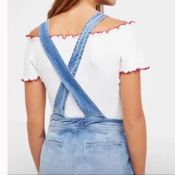 Free people denim pinafore dress size small - Picture 3 of 8